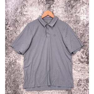 Lululemon Logo Sport Polo Shirt Medium Mens Gray Updated
